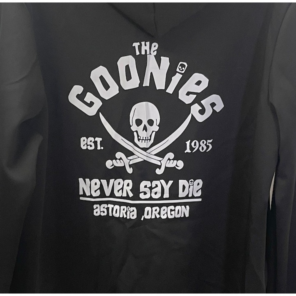 Goonies Black Men's Hoodie Print Front & Back Full Zip Size 2XL - Picture 5 of 5